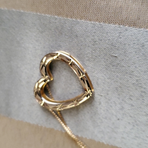 925 silver heart and 18" chain - Picture 3 of 3